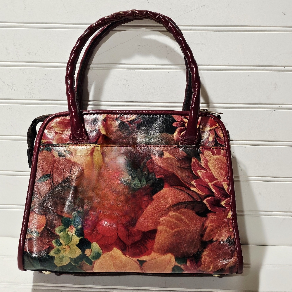 Patricia Nash Paris Leather Floral Crossbody Satchel - Picture 2 of 11